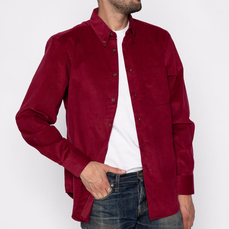 Easy Shirt - Cotton Dyed Corduroy - Burgundy | Naked & Famous Denim