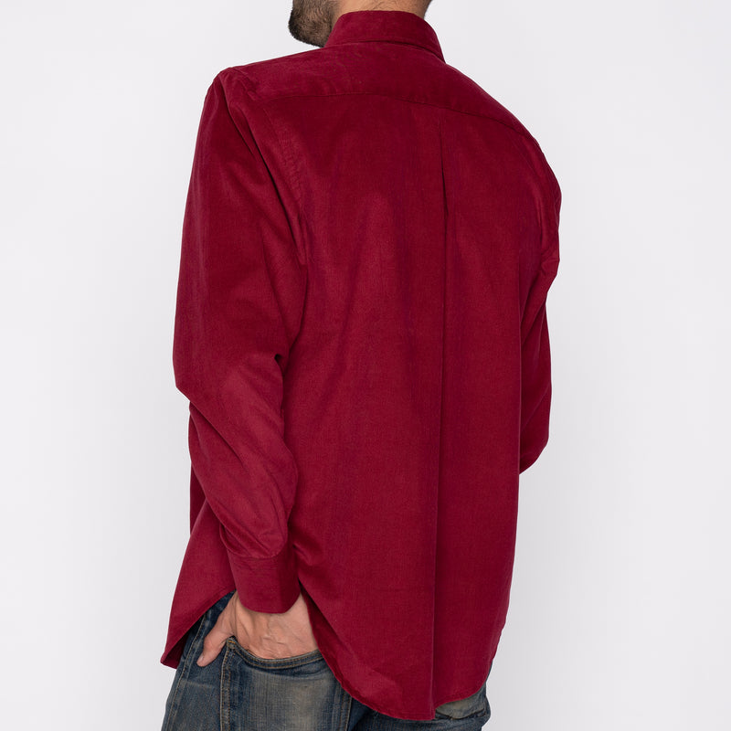 Easy Shirt - Cotton Dyed Corduroy - Burgundy | Naked & Famous Denim