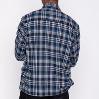 Work Shirt - Triple Yarn Twill Check Brush - Navy | Naked & Famous Denim