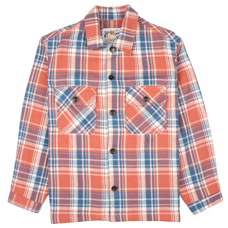 Work Shirt - Triple Yarn Twill Check Brush - Red | Naked & Famous Denim