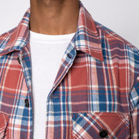 Work Shirt - Triple Yarn Twill Check Brush - Red | Naked & Famous Denim