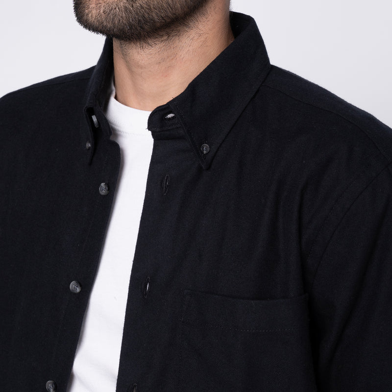 Easy Shirt - Solid Flannel - Black | Naked & Famous Denim