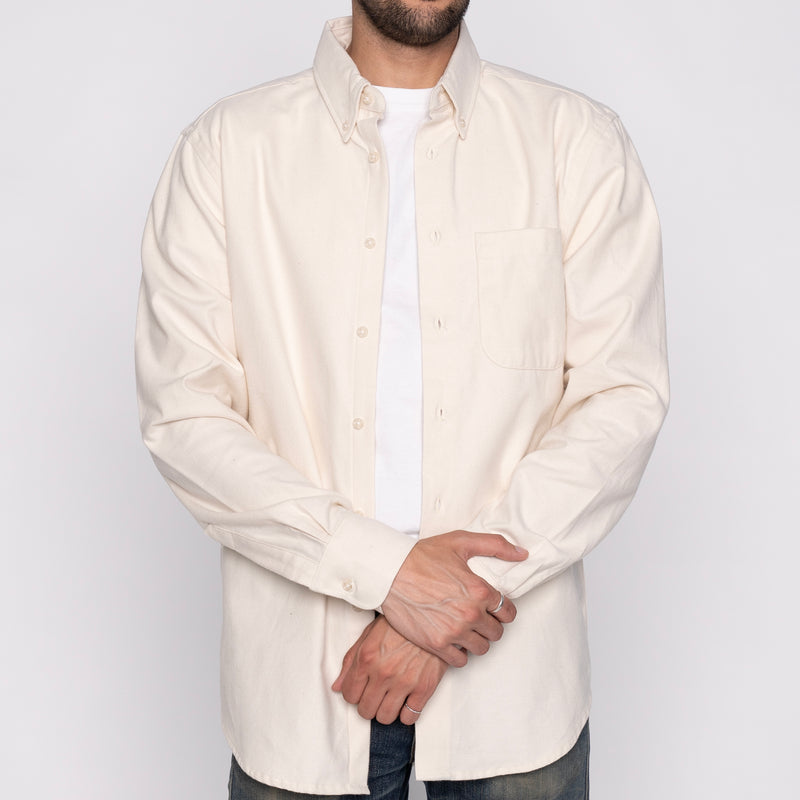 Easy Shirt - Solid Flannel - Bone | Naked & Famous Denim