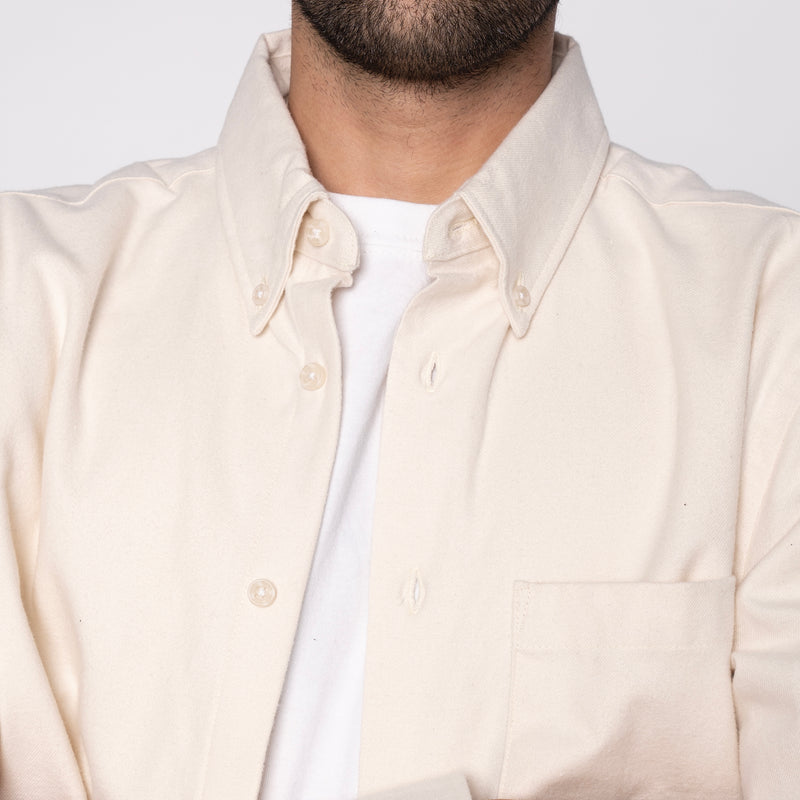 Easy Shirt - Solid Flannel - Bone | Naked & Famous Denim