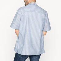 Aloha Shirt - Vintage Dobby Stripes - Pale Blue
