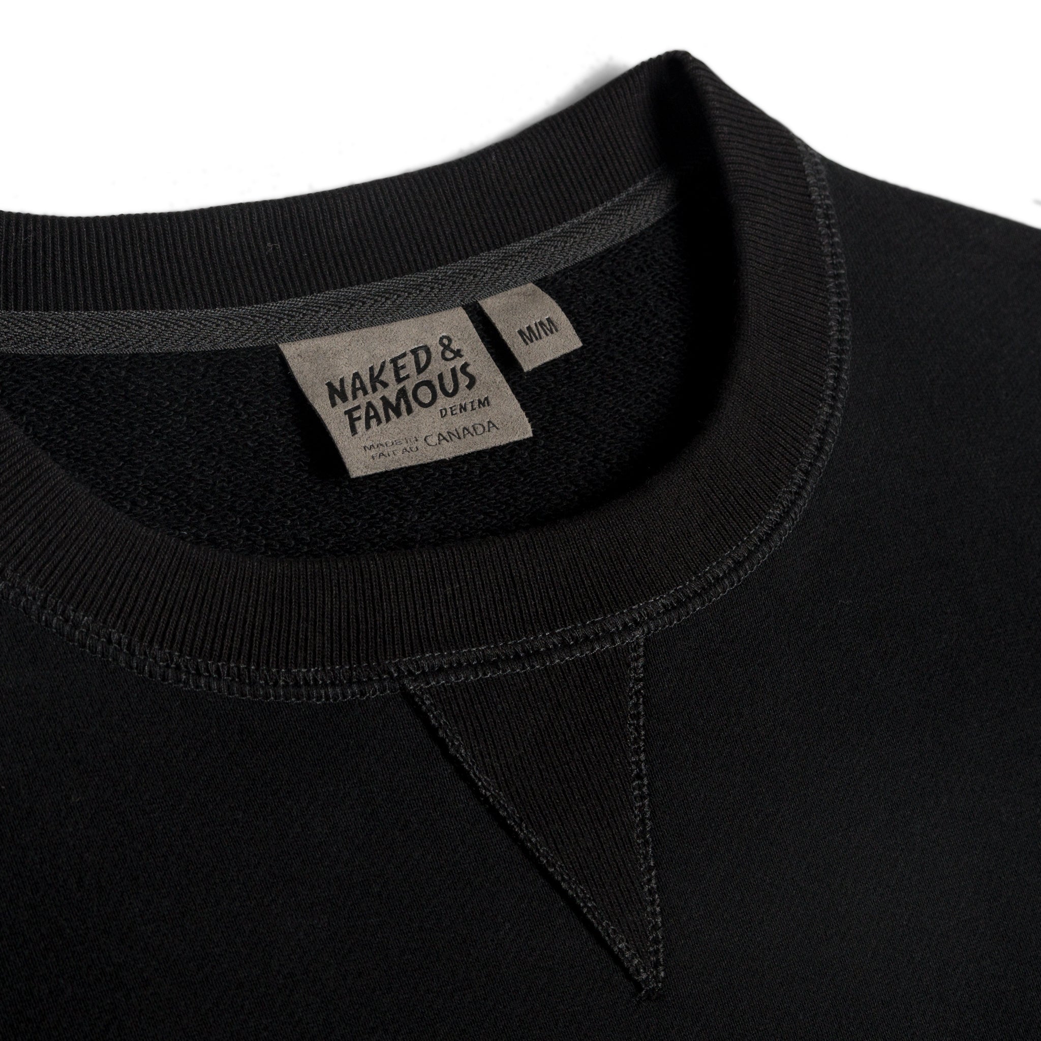 Crewneck - Heavyweight Terry - Black by Naked & Famous Denim
