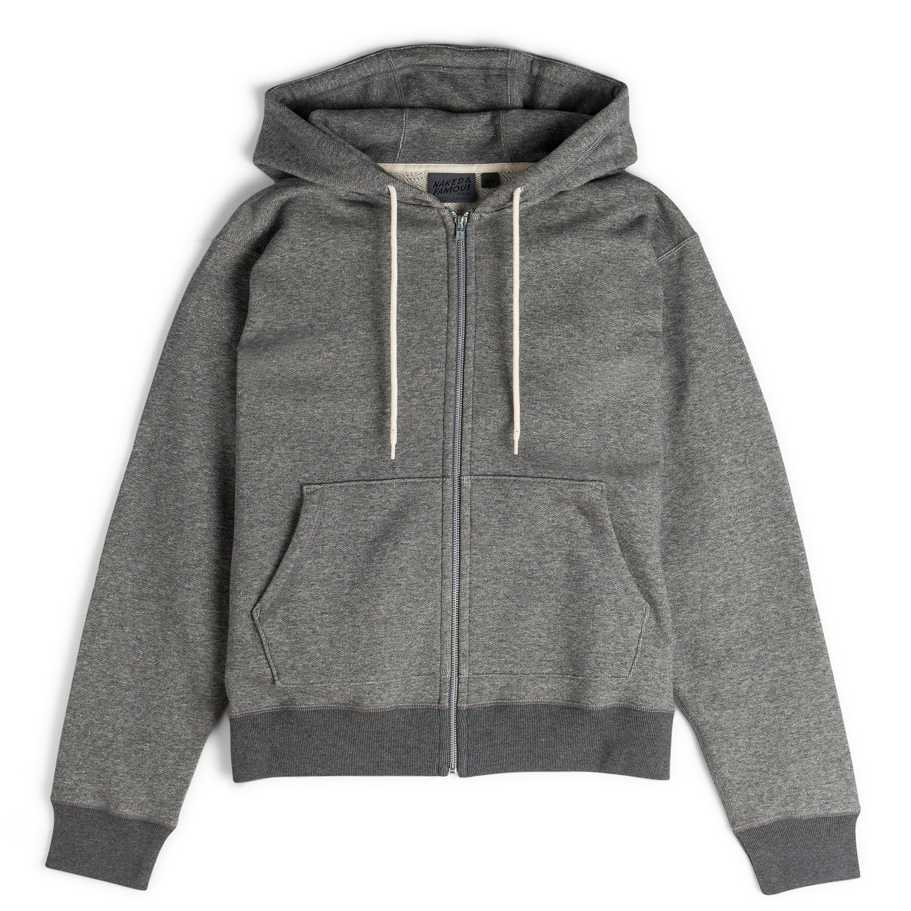 Zip Hoodie - Heavyweight Terry - Charcoal by Naked & Famous Denim
