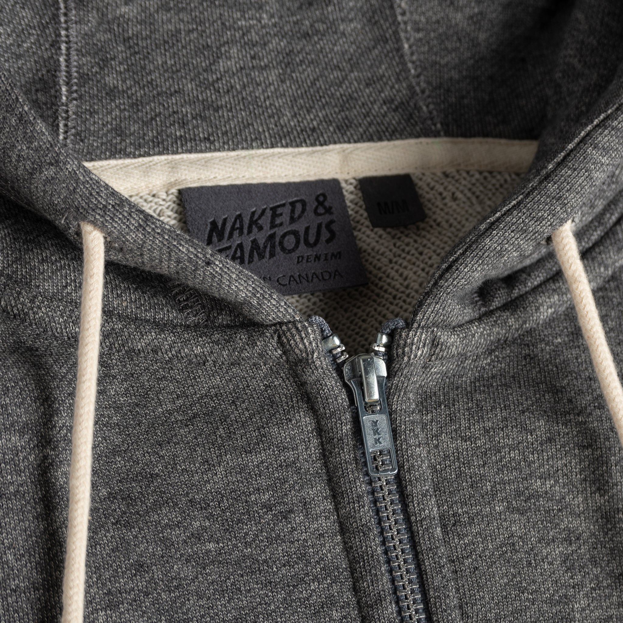 Zip Hoodie - Heavyweight Terry - Charcoal by Naked & Famous Denim