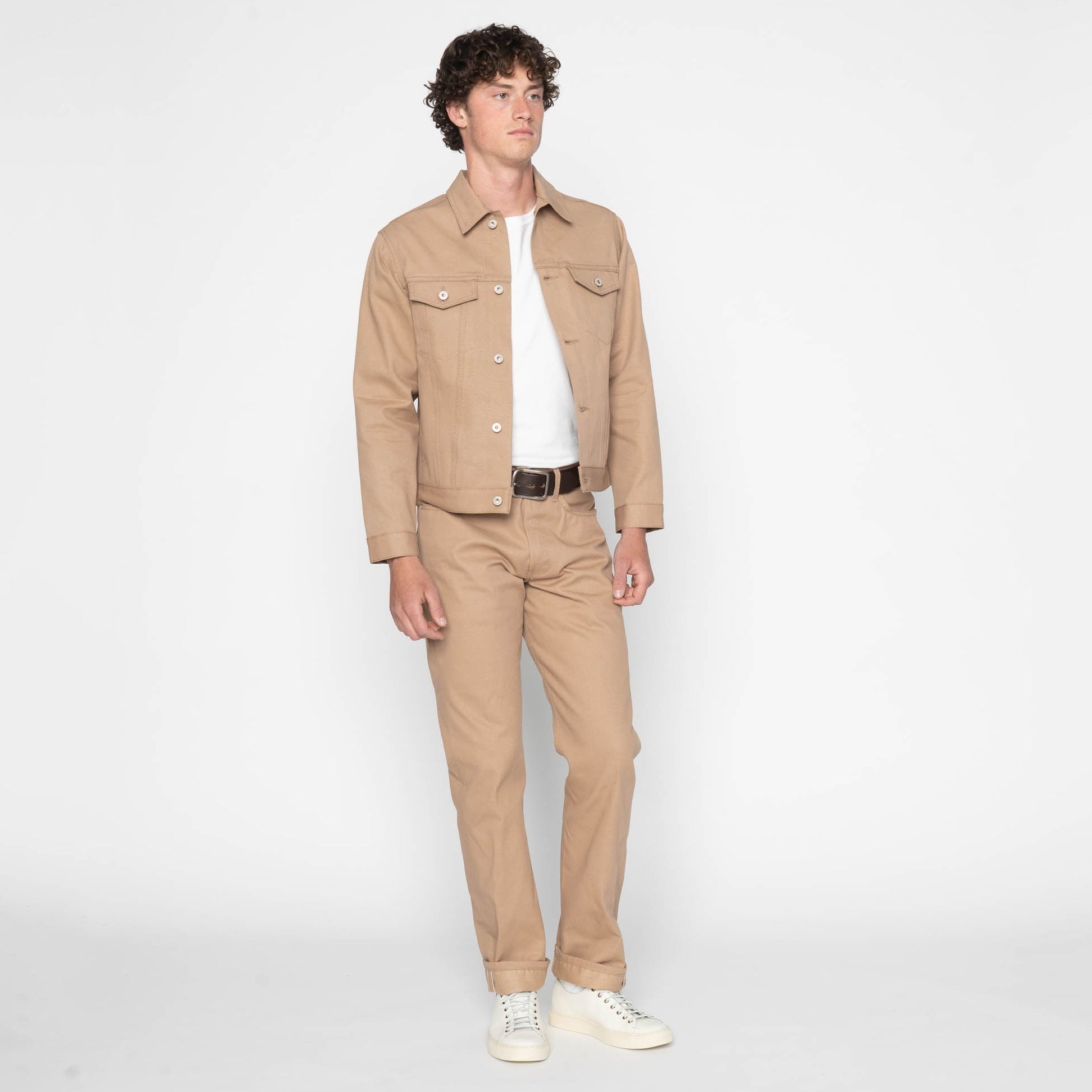 Denim Jacket - Selvedge Slacks Beige by Naked & Famous Denim
