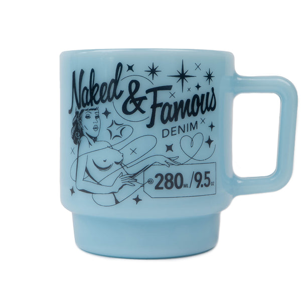 Milk Glass Stackable Mug - Delphite Blue