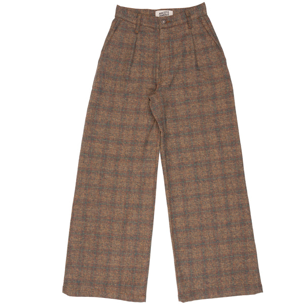 Wide Leg Trouser - Triple Yarn Twist Brushed Tweed - Desert Sunset | Naked & Famous Denim