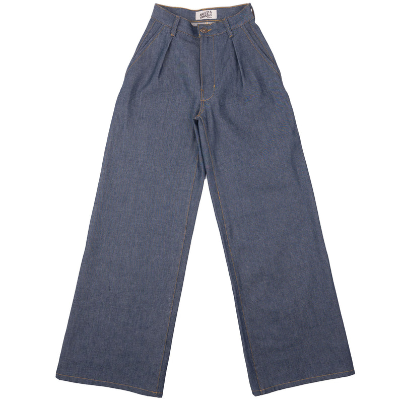 Wide Leg Trouser  - Natural Indigo - Indigo