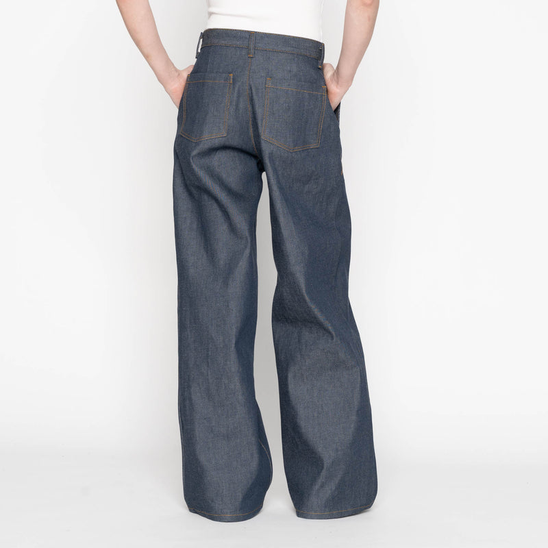 Wide Leg Trouser  - Natural Indigo - Indigo