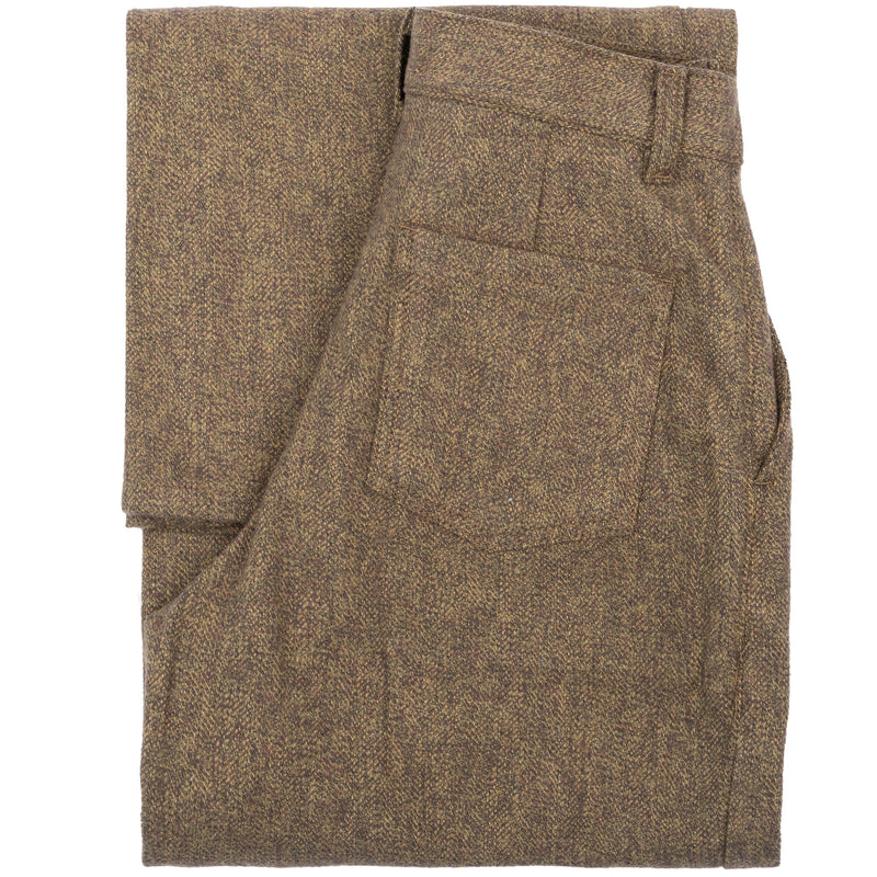 Wide Leg Trouser - Herringbone Triple Twist - Forest