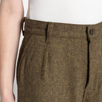 Wide Leg Trouser - Herringbone Triple Twist - Forest