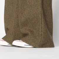 Wide Leg Trouser - Herringbone Triple Twist - Forest