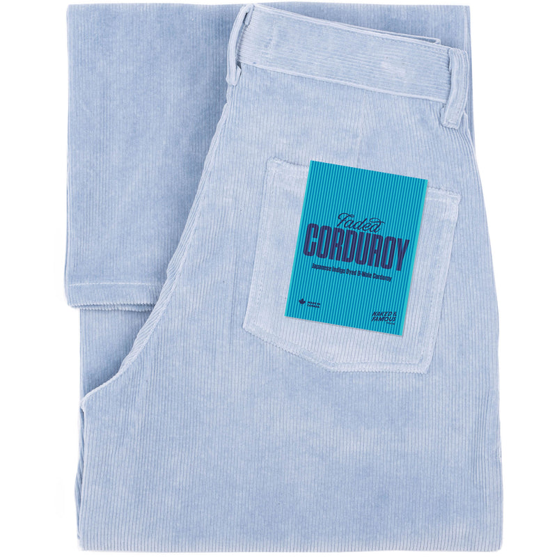 Wide Leg Trouser - Faded Corduroy Organique - Pale Indigo