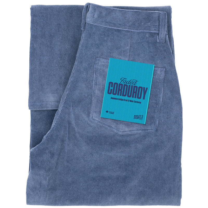Wide Leg Trouser  - Organic Faded Corduroy - Indigo