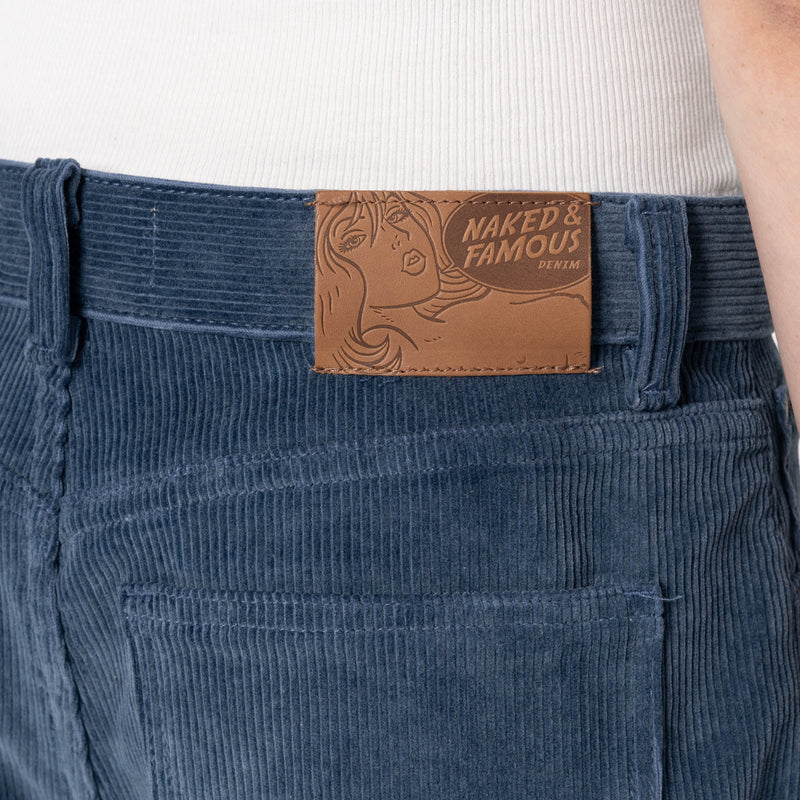 Wide Wild West  - Organic Faded Corduroy - Indigo