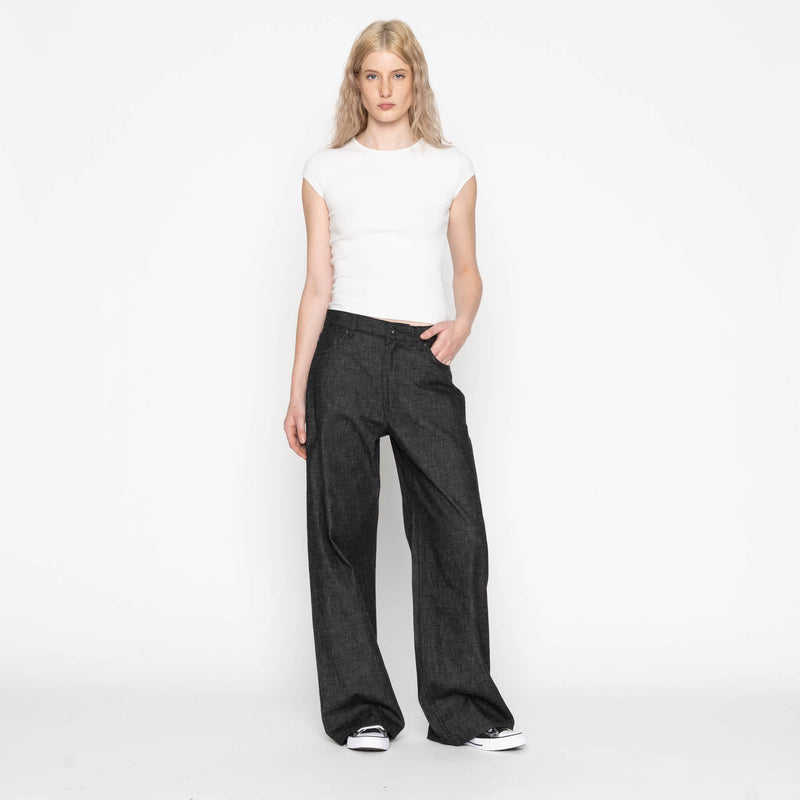 Wide Wild West  - Black Lightweight Denim - Black