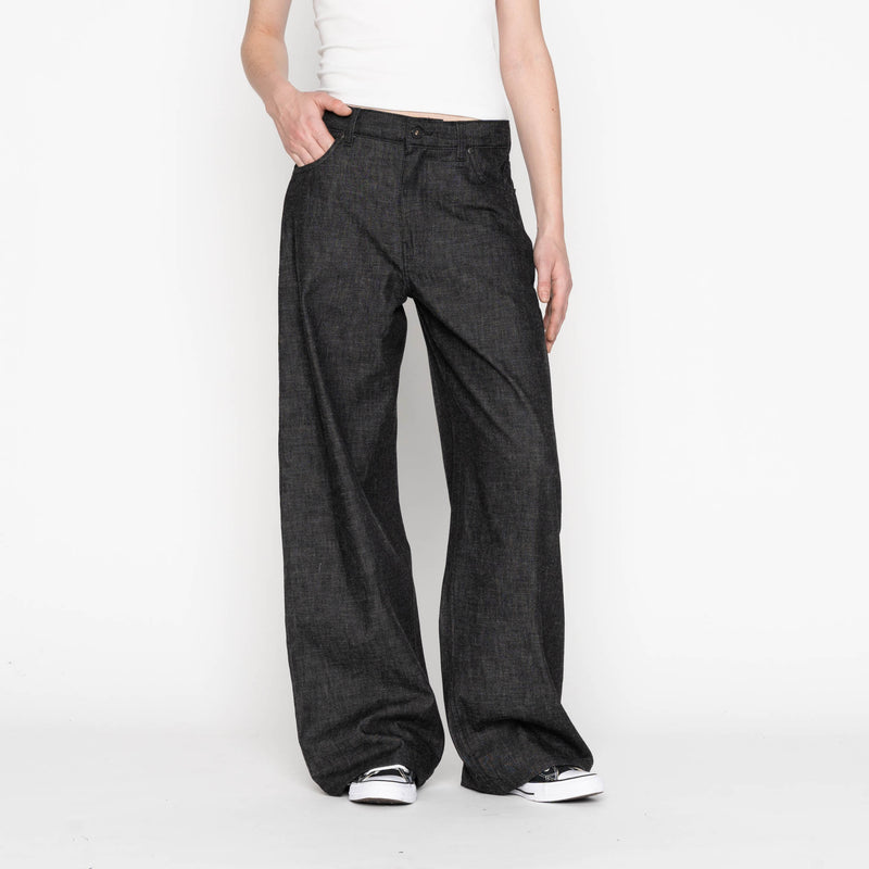 Wide Wild West  - Black Lightweight Denim - Black