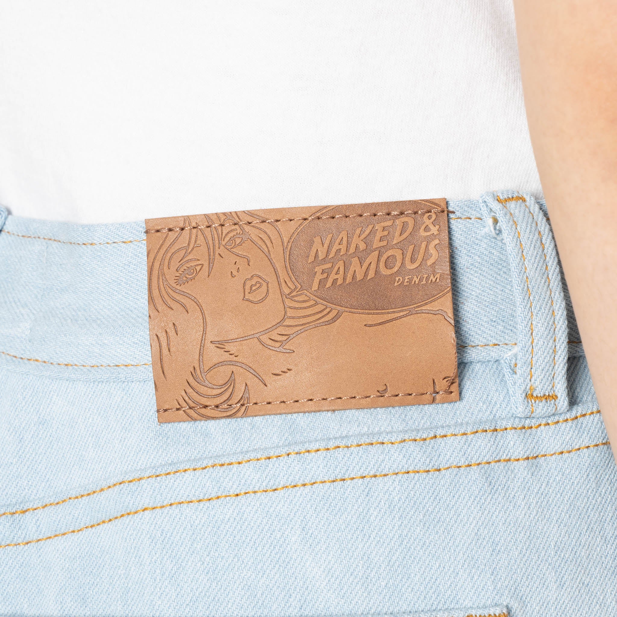 Wide Wild West - Secret Agent Denim - Bleach Blue by Naked & Famous Denim