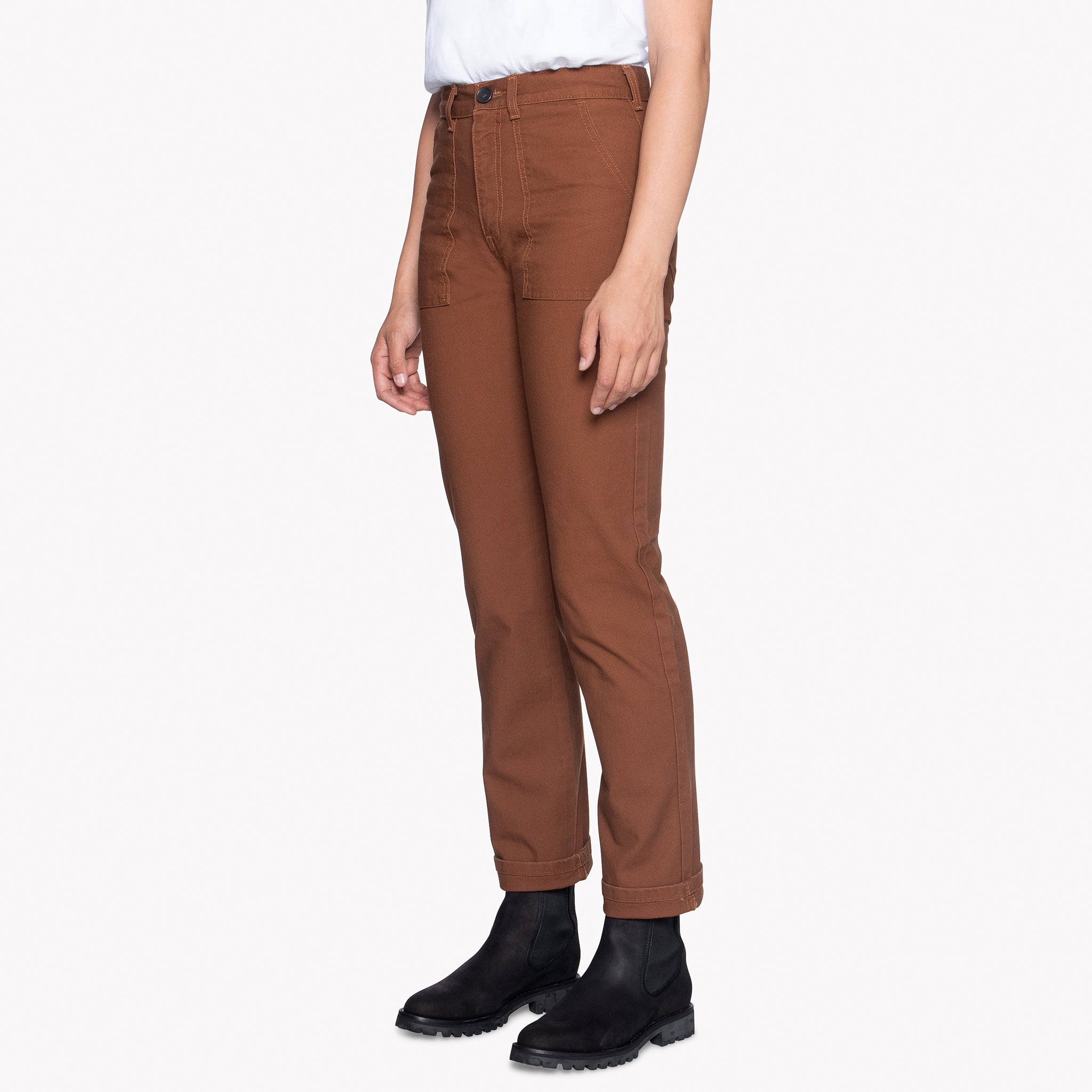 Women's - Fatigue Pant - Brick Canvas by Naked & Famous Denim