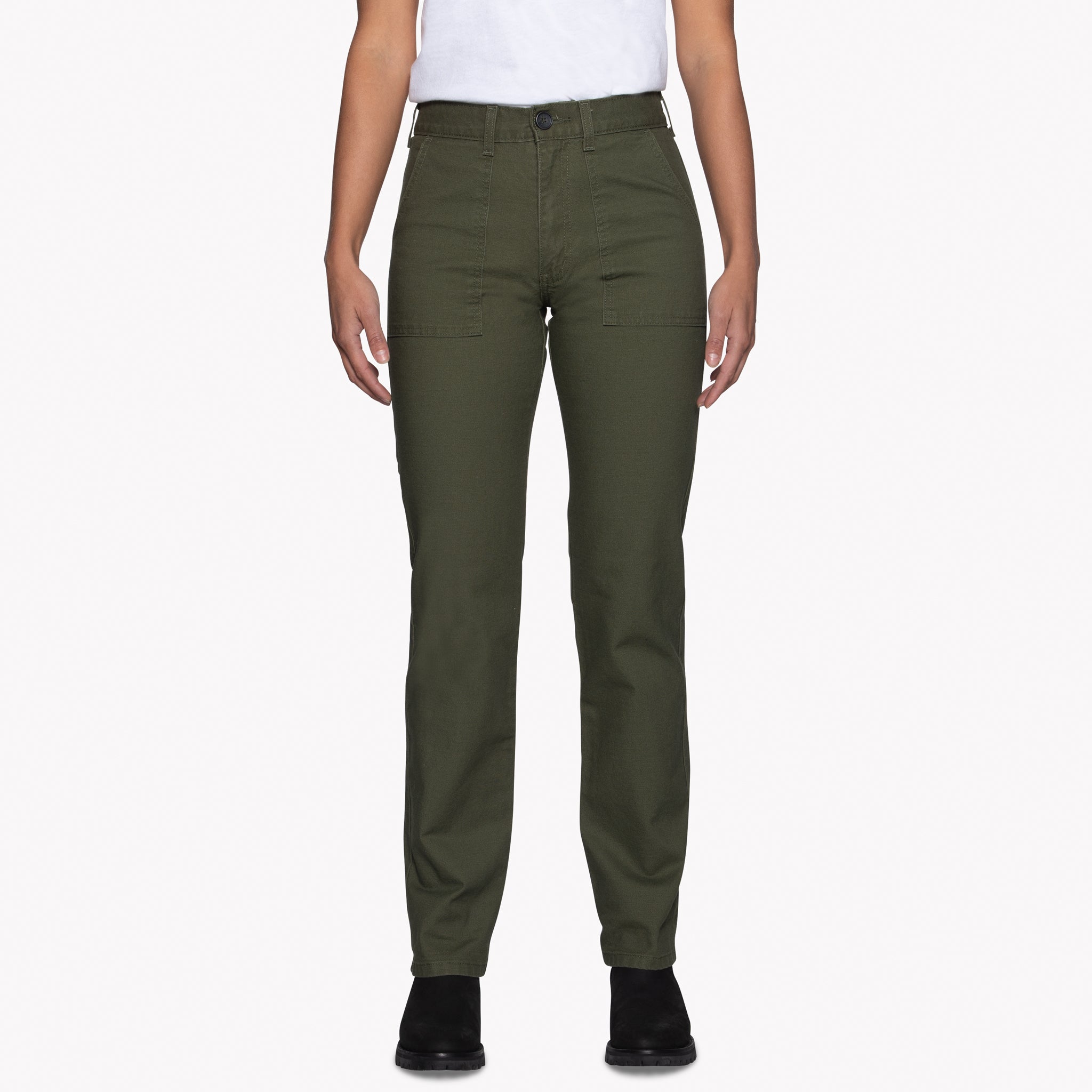 Women's - Fatigue Pant - Green Canvas by Naked & Famous Denim
