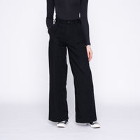 Wide Leg Trouser - Rinsed Oxford - Black