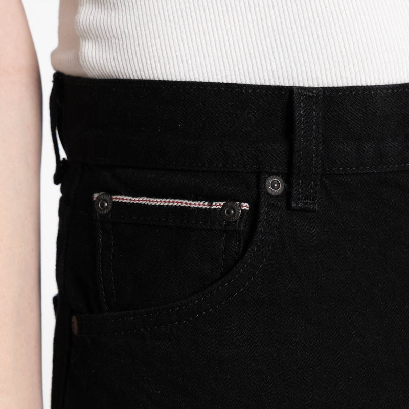 True Girl - Solid Black Selvedge Washed