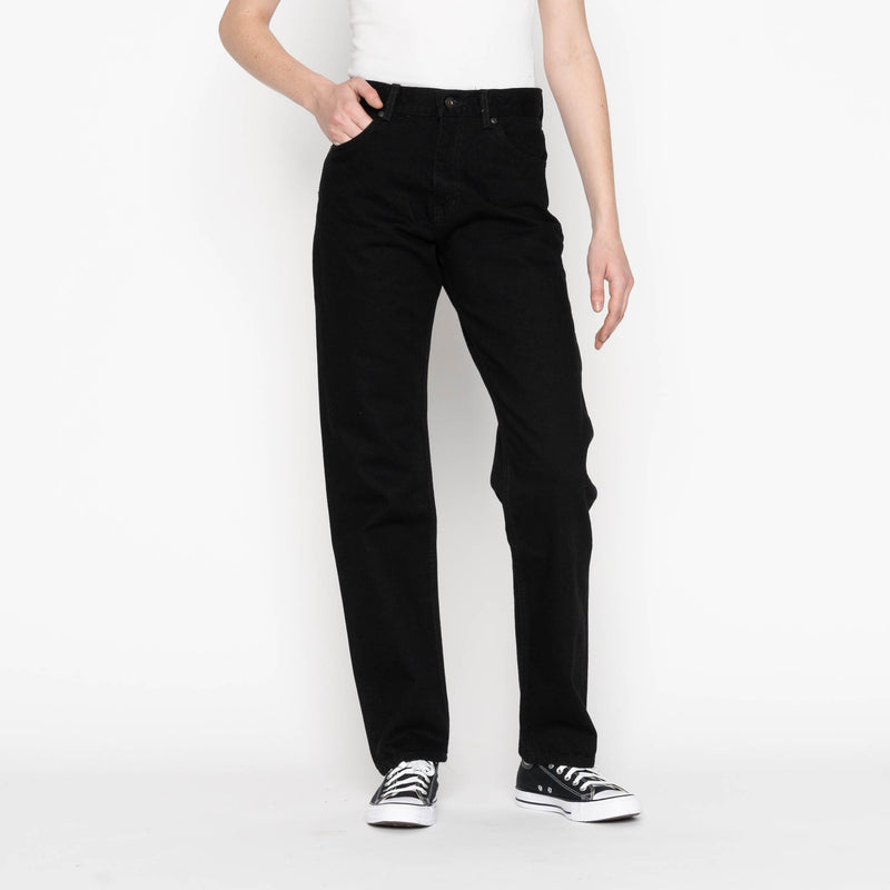 Super Girl - Solid Black Selvedge Washed - Black