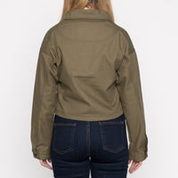 Zip Crop Jacket - Army HBT - Olive Drab