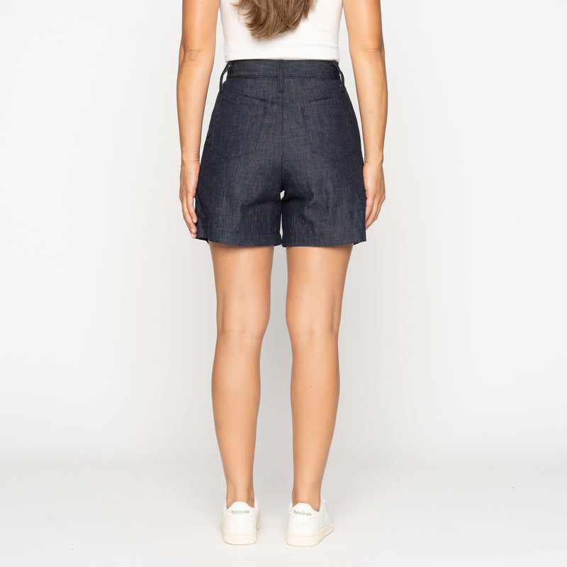 Twin Pleated Short - 10oz Rinsed Denim