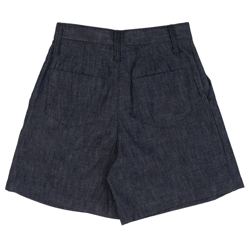 Twin Pleated Short - 10oz Rinsed Denim