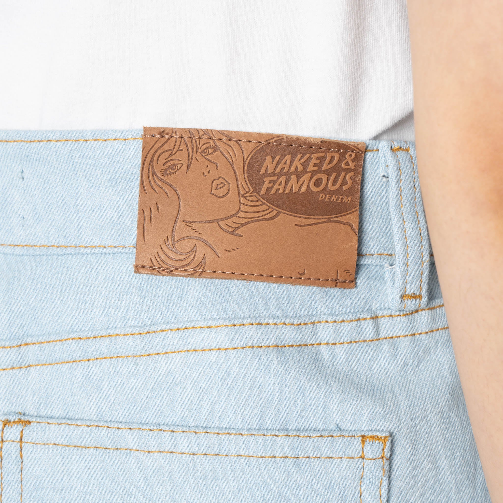 Andie Shorts - Secret Agent Denim - Bleach Blue by Naked & Famous Denim