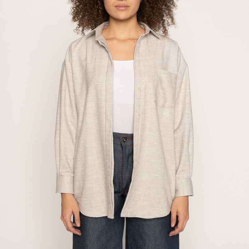 Roomy Shirt - Yak Fiber Brushed Flannel - Whisper Grey | Naked & Famous Denim