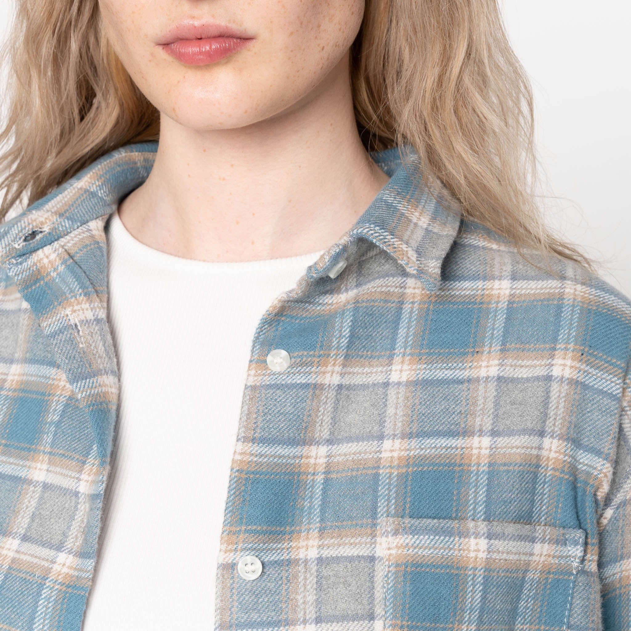 Judy - Soft Brushed Faded Flannel - Faded Blue