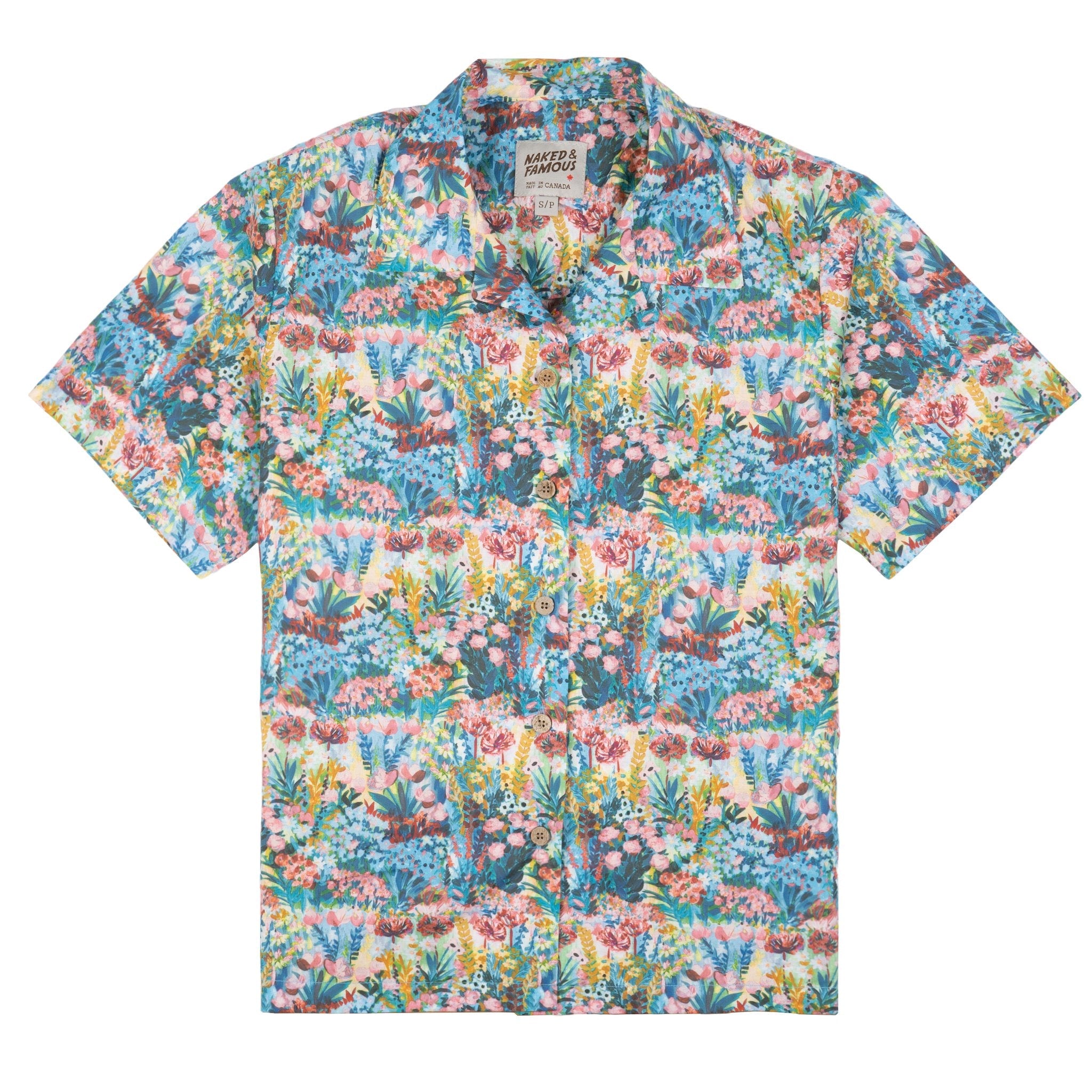 Camp Collar Shirt - Flower Painting - Multi Color by Naked & Famous Denim