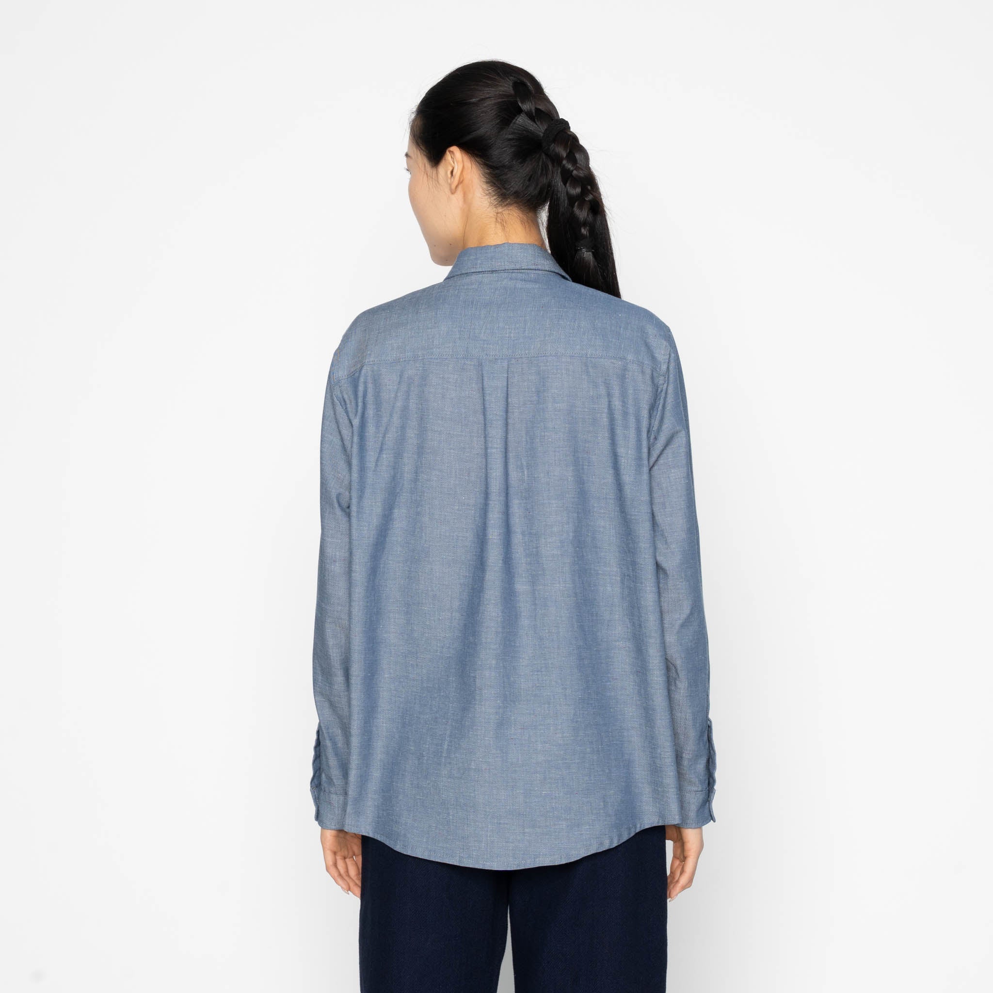 Judy - Chambray with Multicolor Neps - Blue by Naked & Famous Denim