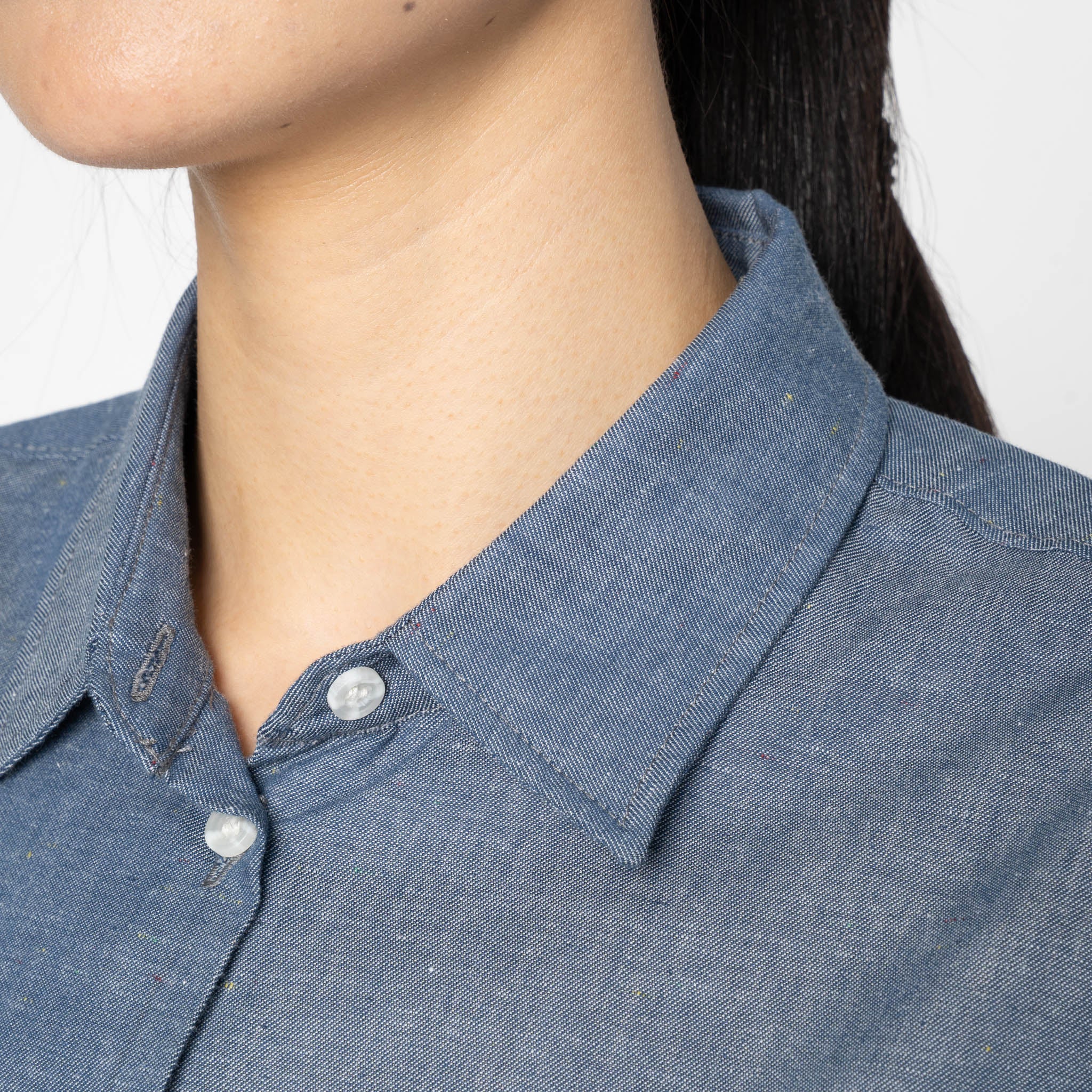Judy - Chambray with Multicolor Neps - Blue by Naked & Famous Denim