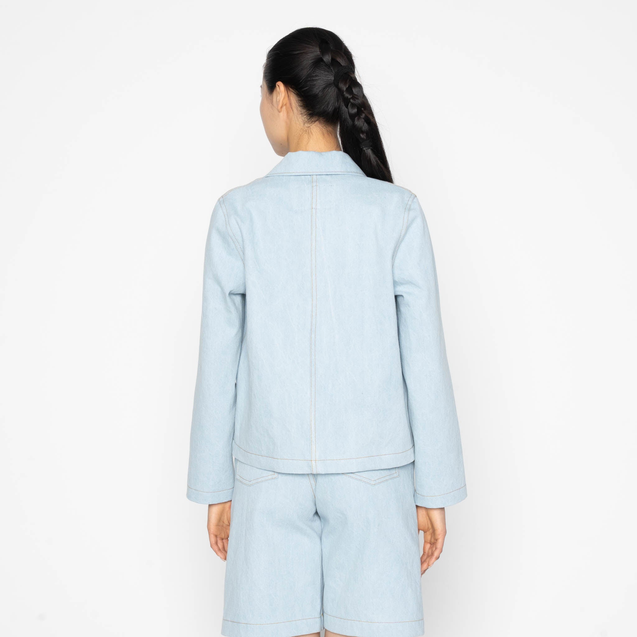 Gracie Jacket - Secret Agent Denim - Bleach Blue by Naked & Famous Denim