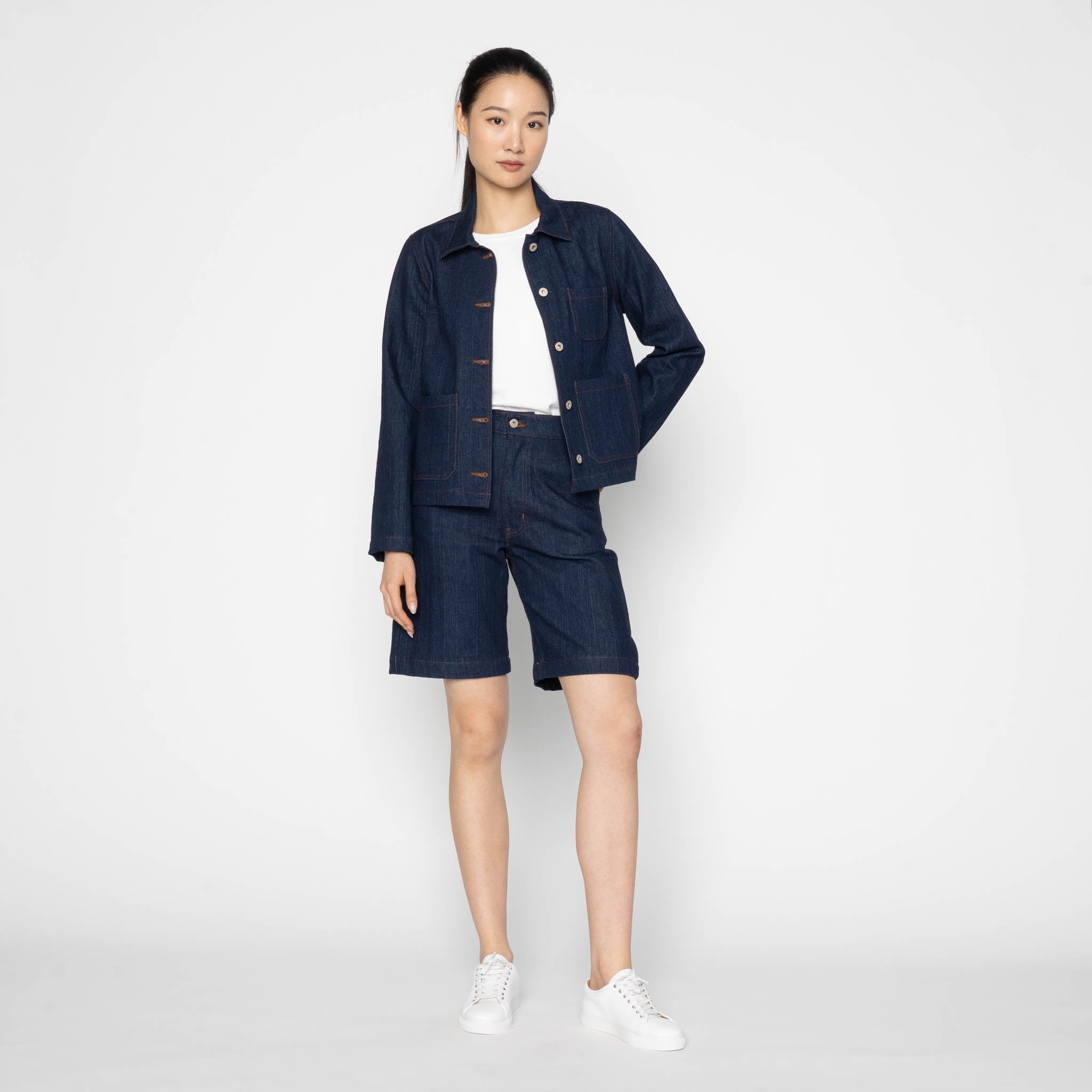 Gracie Jacket - Vertical Slub Denim - Indigo by Naked & Famous Denim