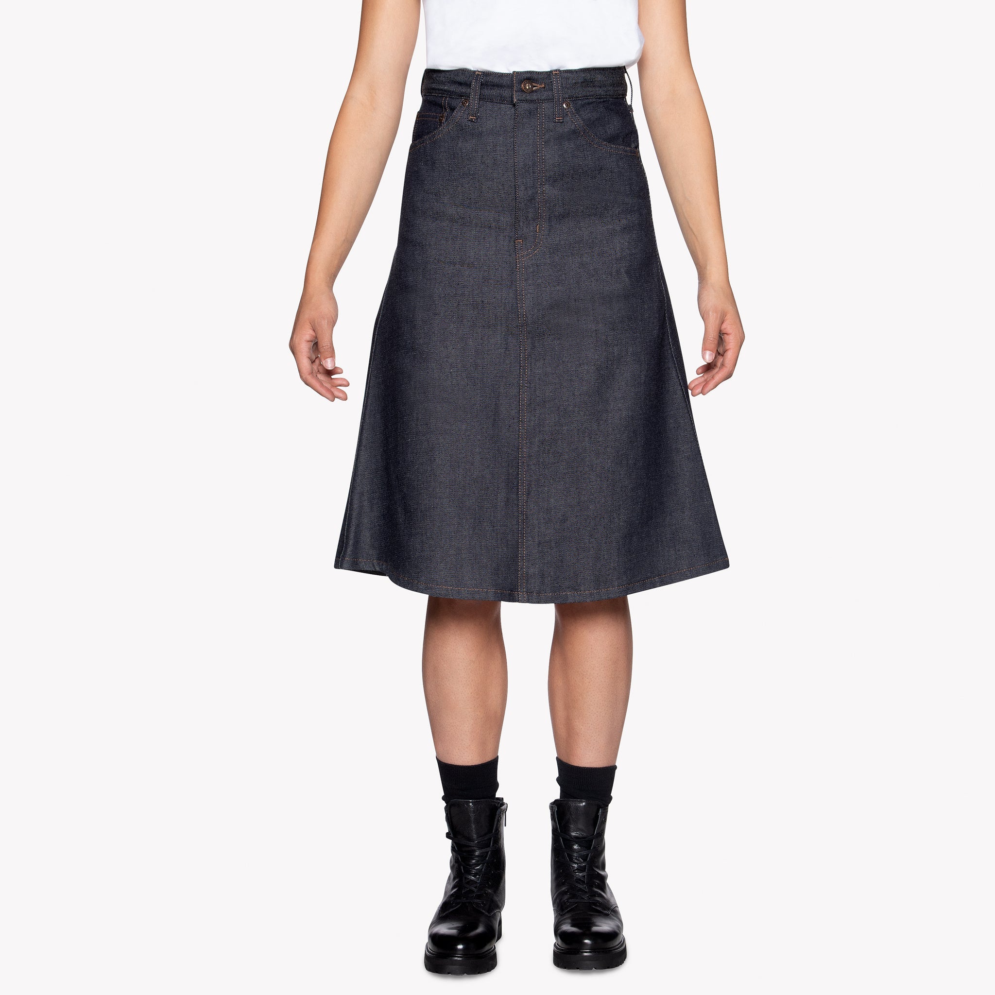 Women's - Denim Skirt - Dark Indigo by Naked & Famous Denim