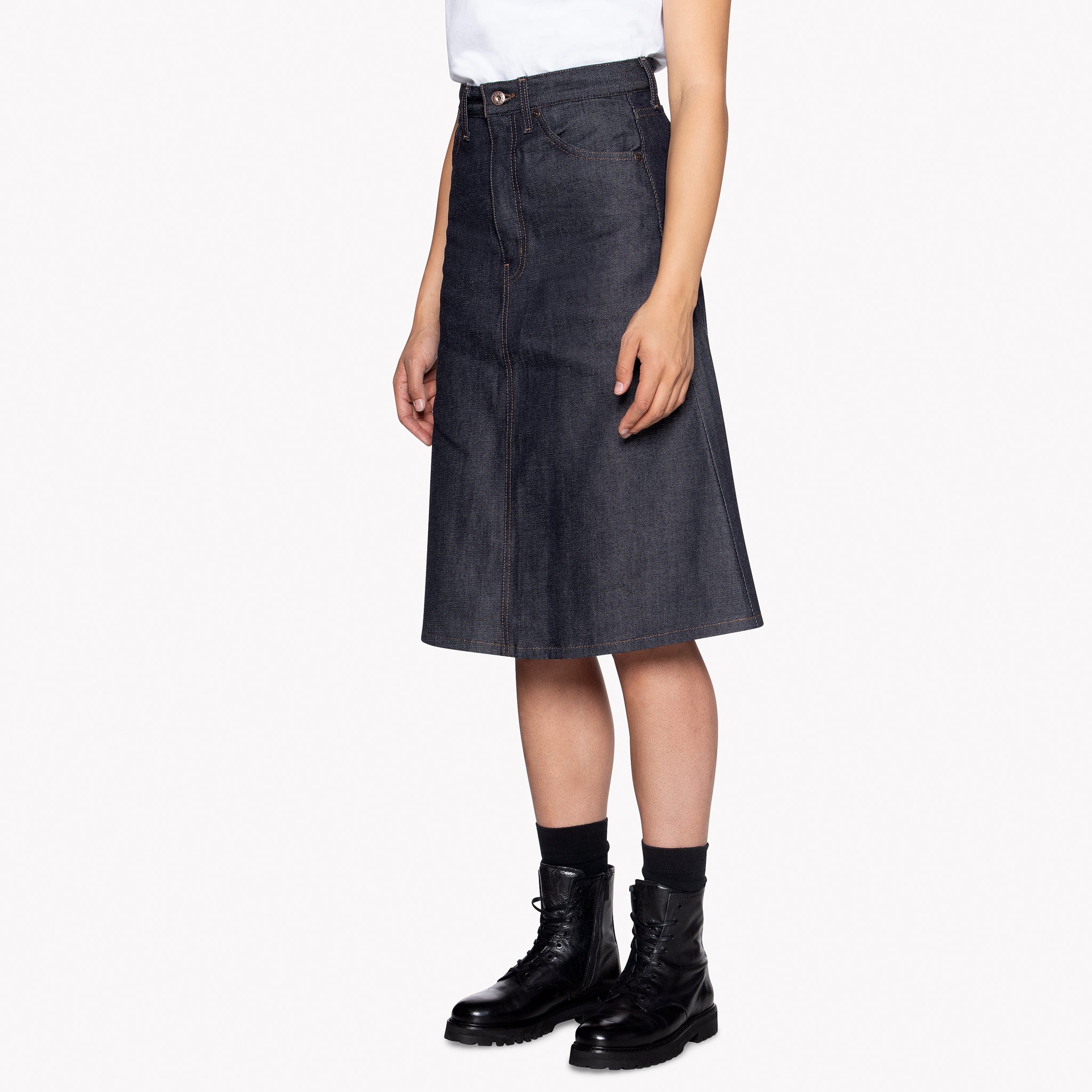 Women's - Denim Skirt - Dark Indigo by Naked & Famous Denim