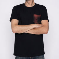 Pocket Tee - Black + Tweedy Cotton Vintage Brushed - Red | Naked & Famous Denim