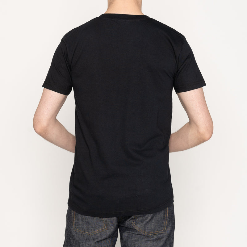 Pocket Tee - Black- Bell Flowers - Cream | Naked & Famous Denim