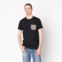 Pocket Tee - Black - Kimono Scramble - Indigo