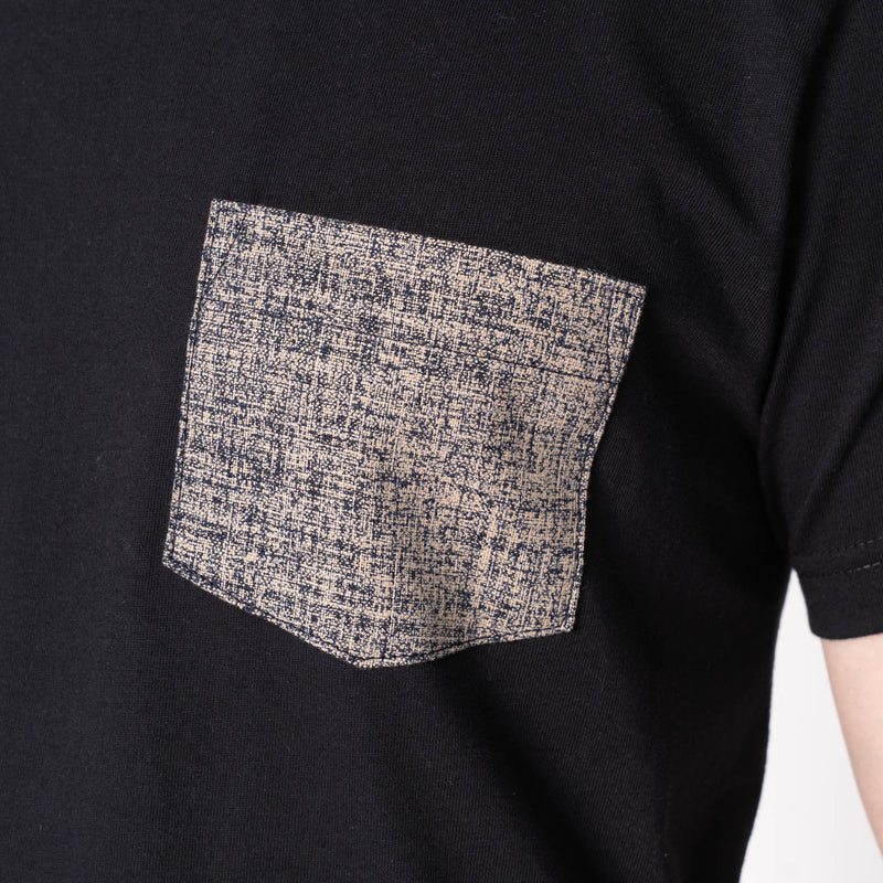 Pocket Tee - Black - Kimono Scramble - Indigo