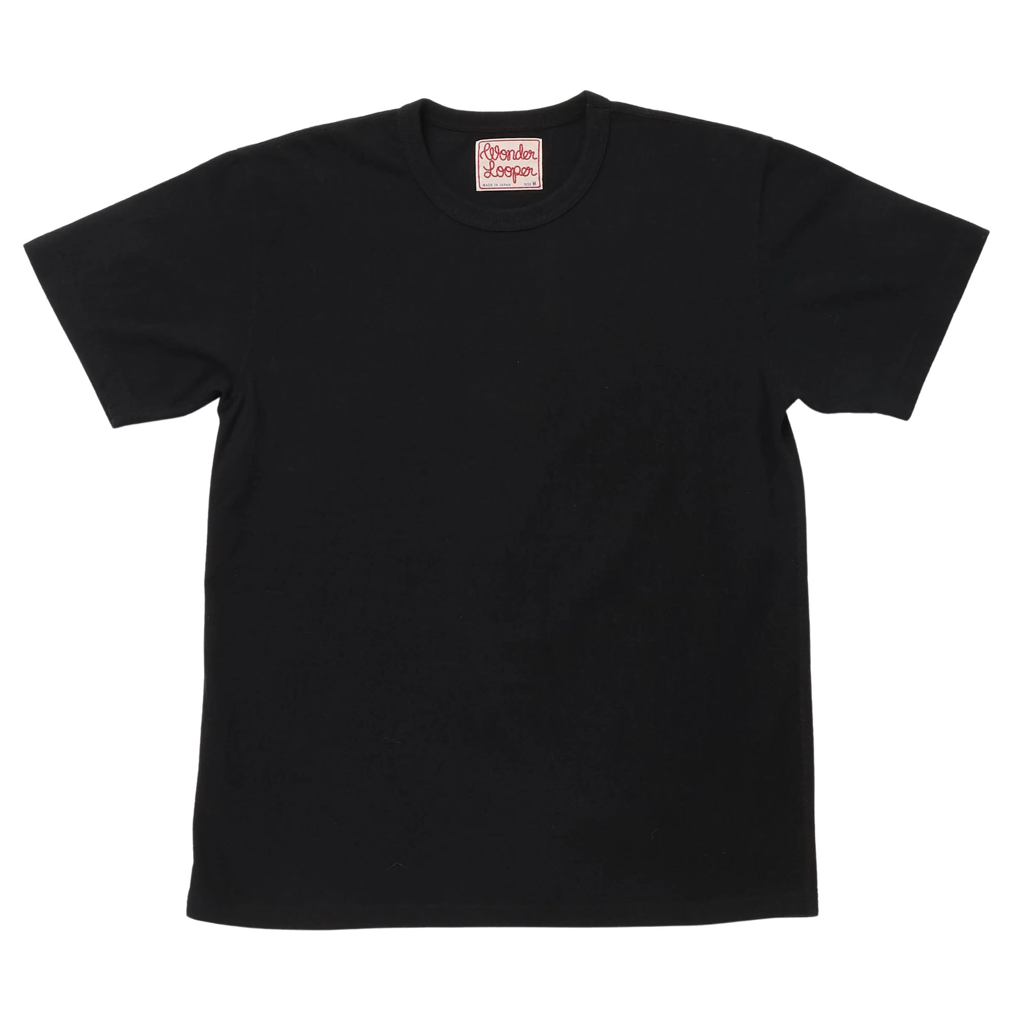 Crewneck T-shirt - ELS Recycled Cotton Slub - Black by Wonder Looper