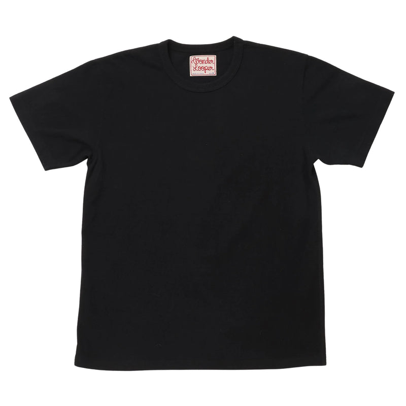 Crewneck T-shirt - ELS Recycled Cotton Slub - Black